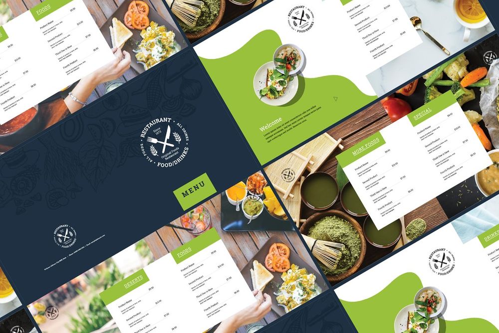 Food menu brochure template