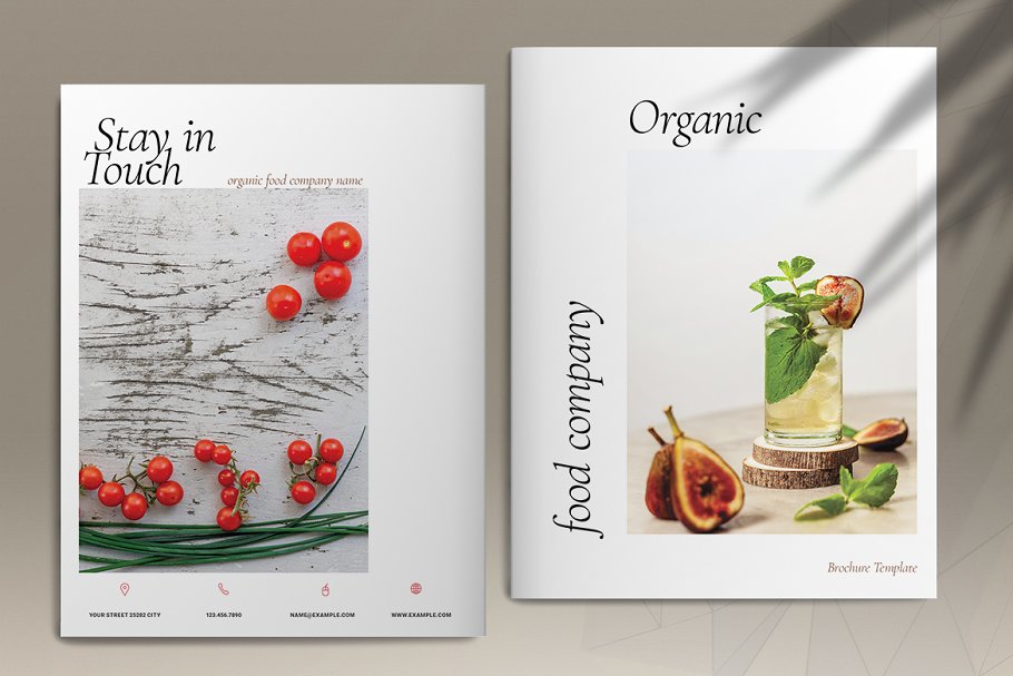 A beautiful organic food brochure template