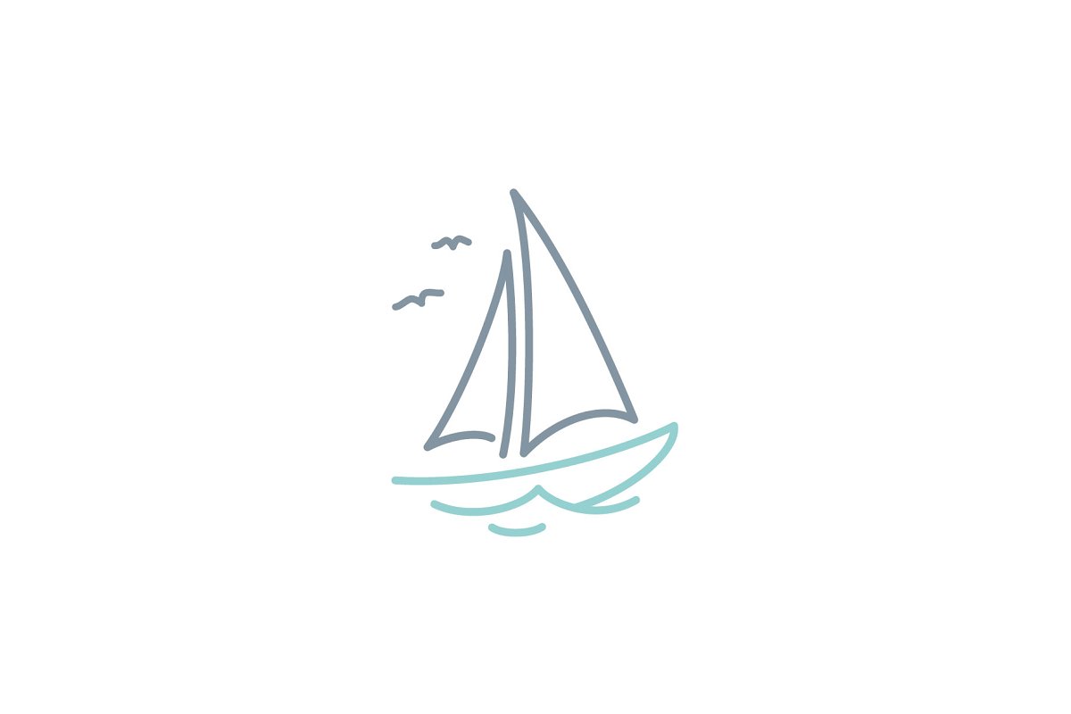 simple sailboat logo