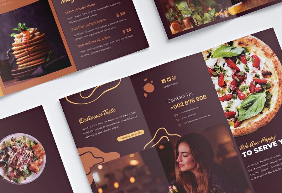 Food beverage brochure templates