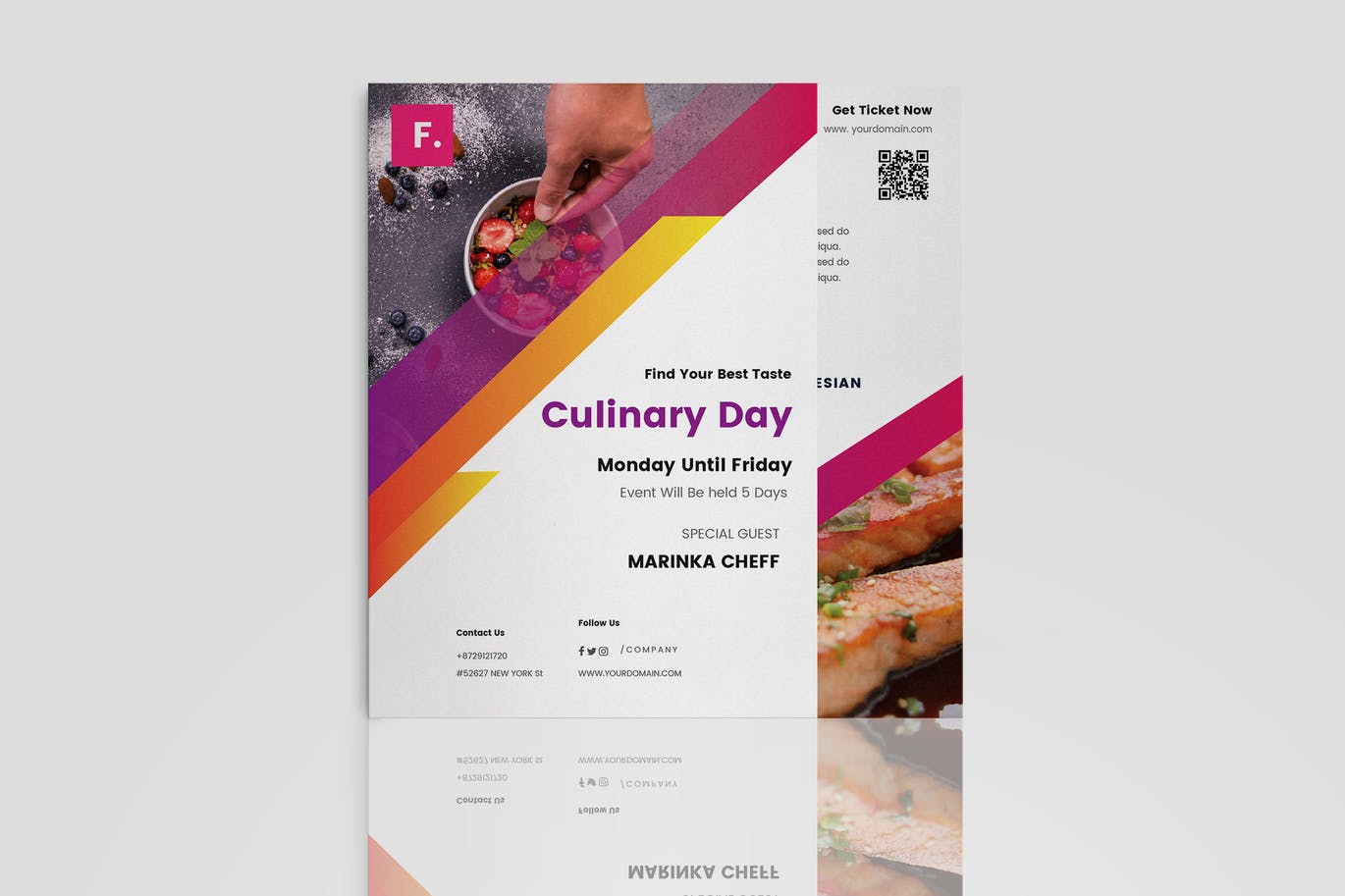 Minimal food festival brochure template
