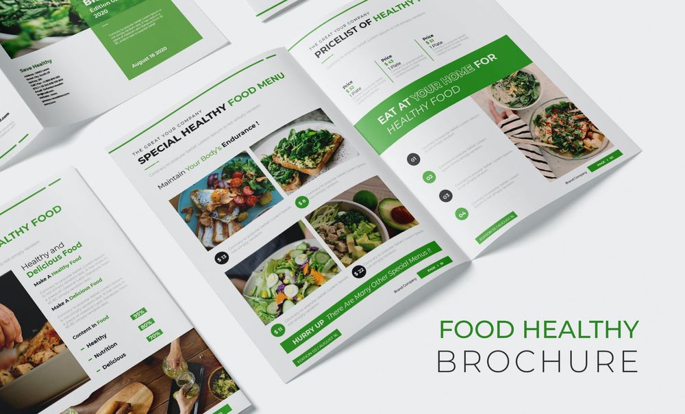 Healthy food brochure template
