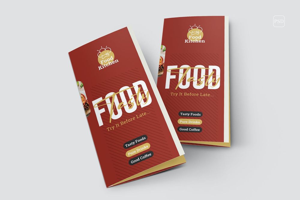 Tasty trifold food brochure template