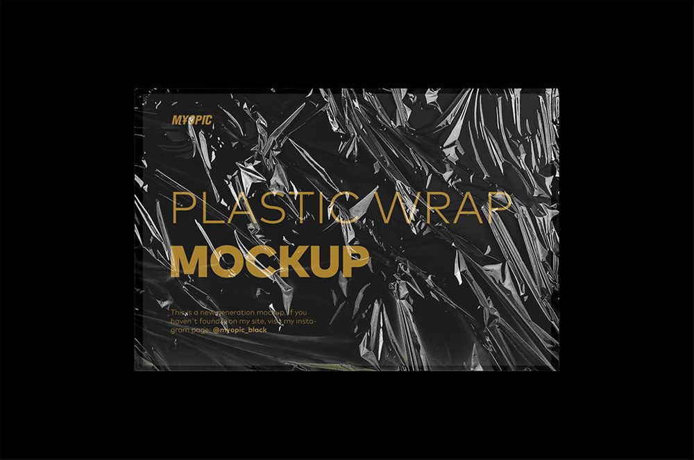 A free plastic wrap texture mockup