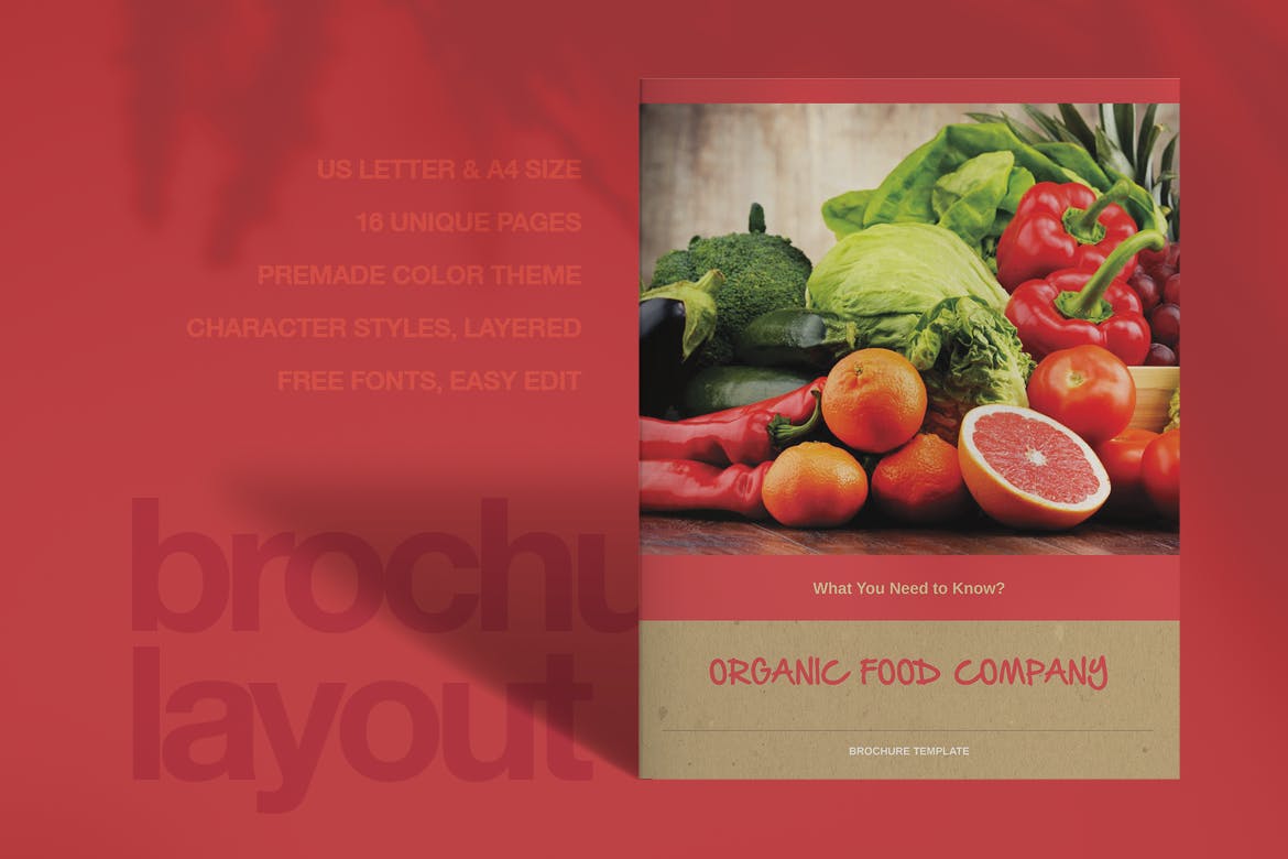 Organic food company brochure template