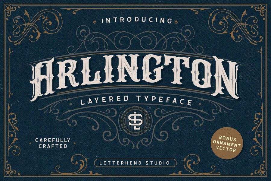 A crafted layered typeface