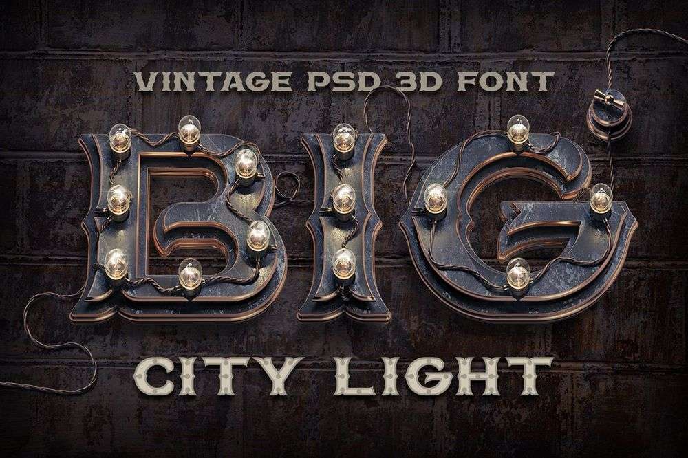 A vintage psd 3d font
