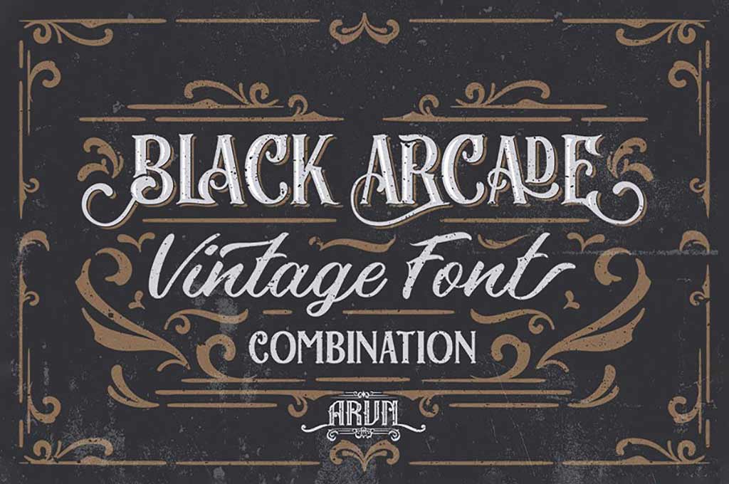A free black vintage font