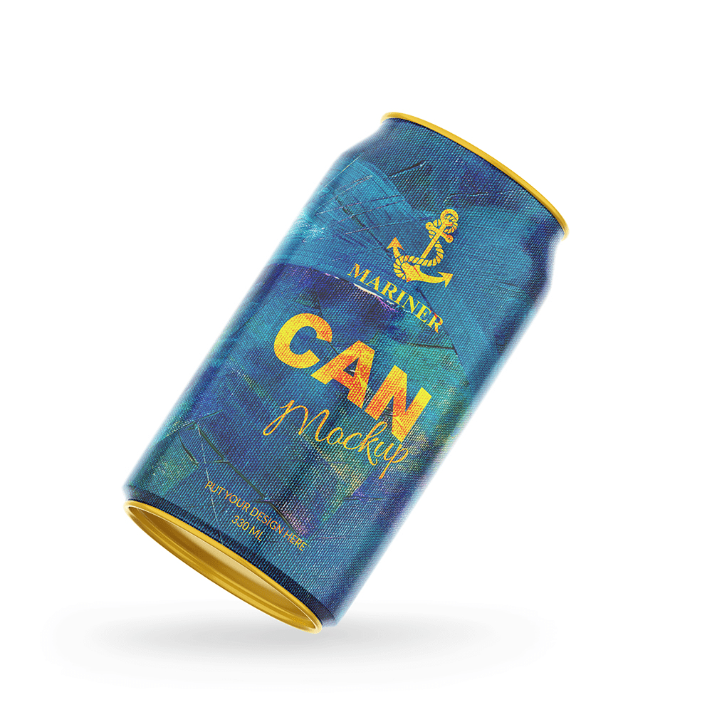 Floating can mockup template