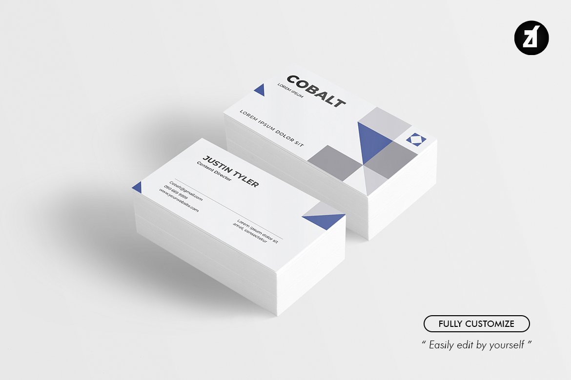 White geometric business card