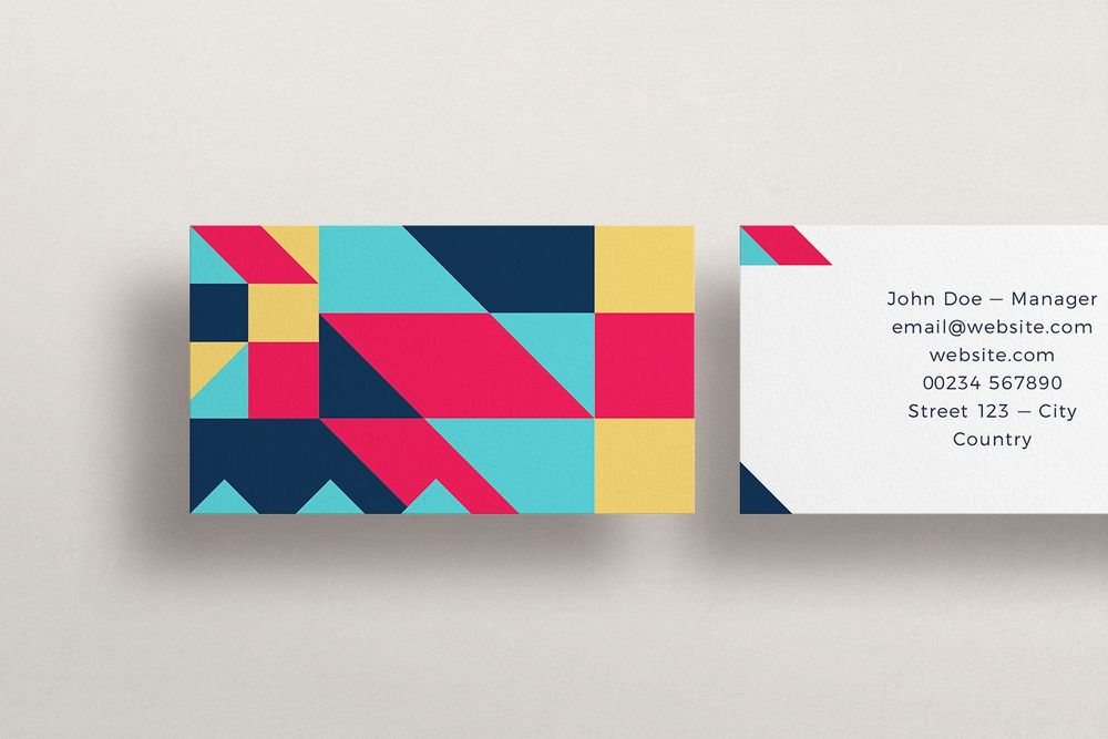 Colored geometric business card