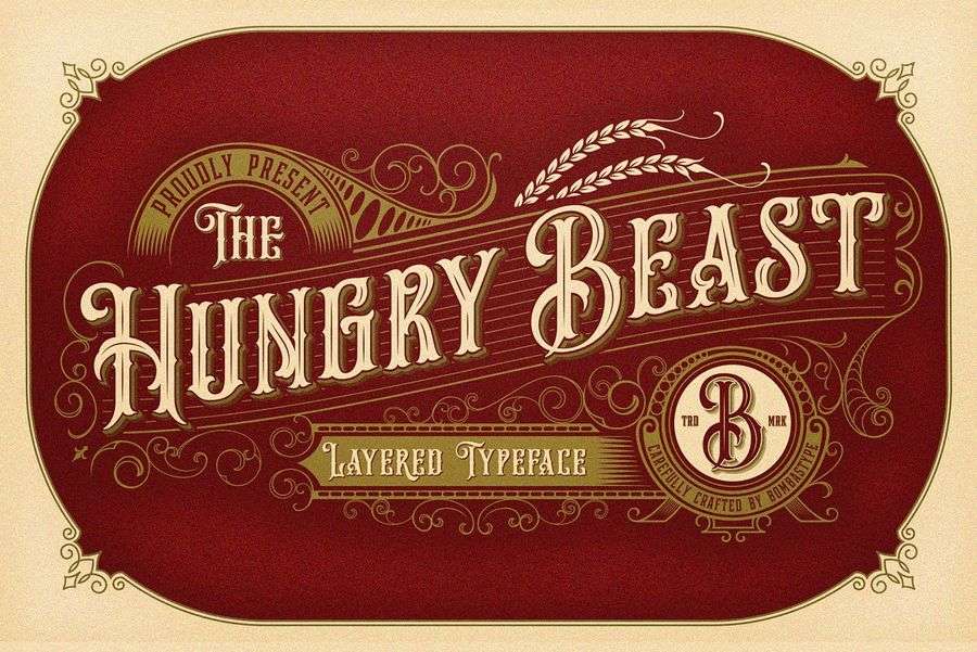 A vintage layered typeface