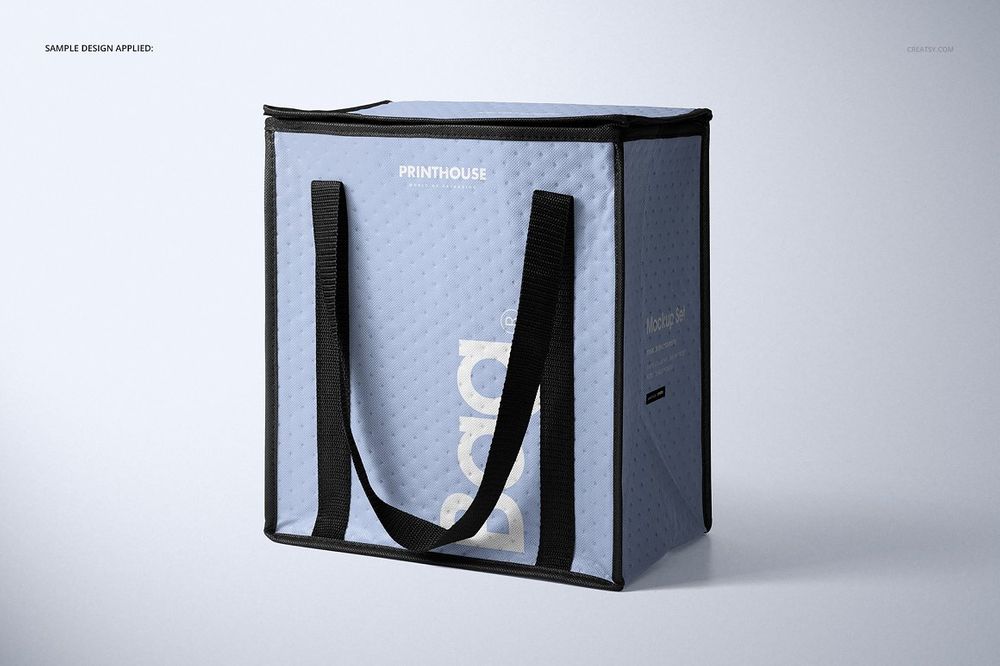 An insulated cooler bag mockup set