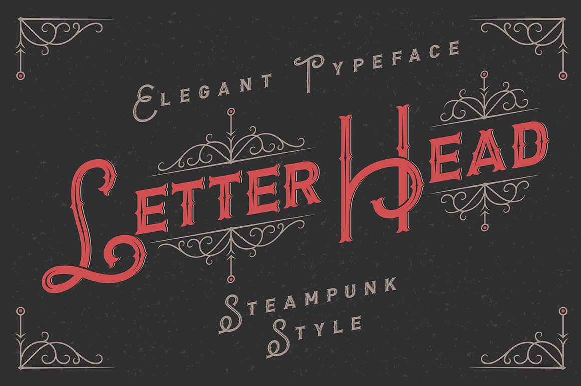 An elegant steampunk style typeface
