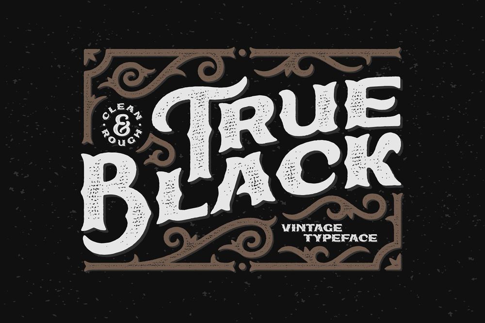 A black vintage typeface