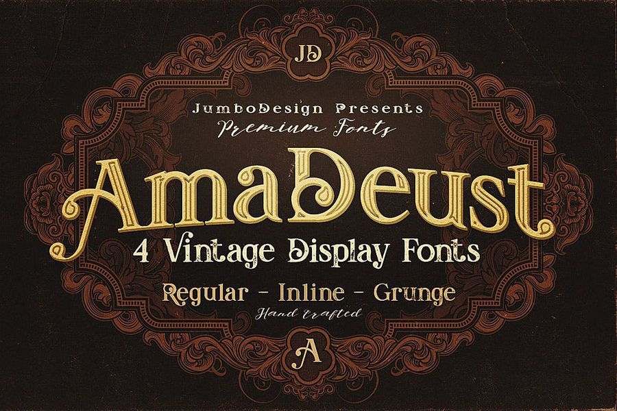 Four vintage display fonts