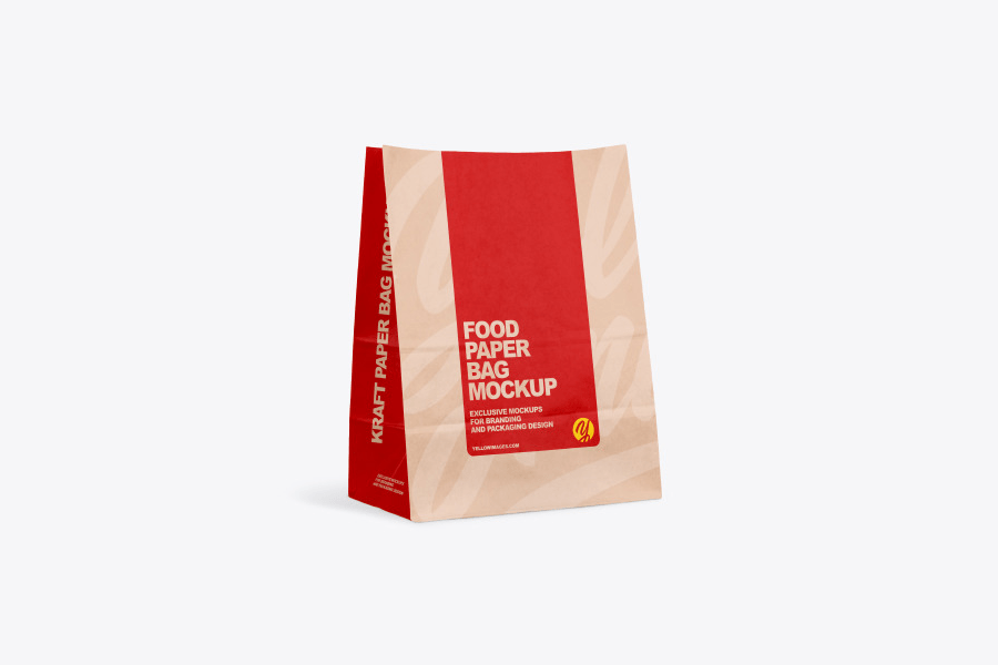 A food paper bag mockup template