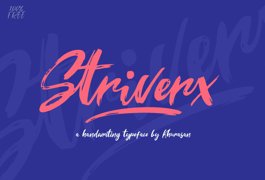 A free handwriting typeface