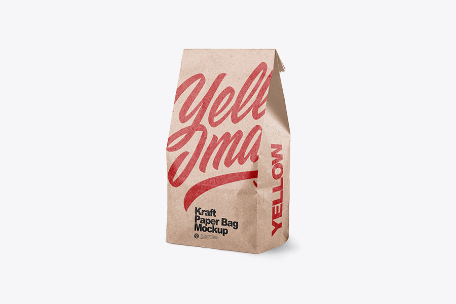 A kraft paper bag mockup template