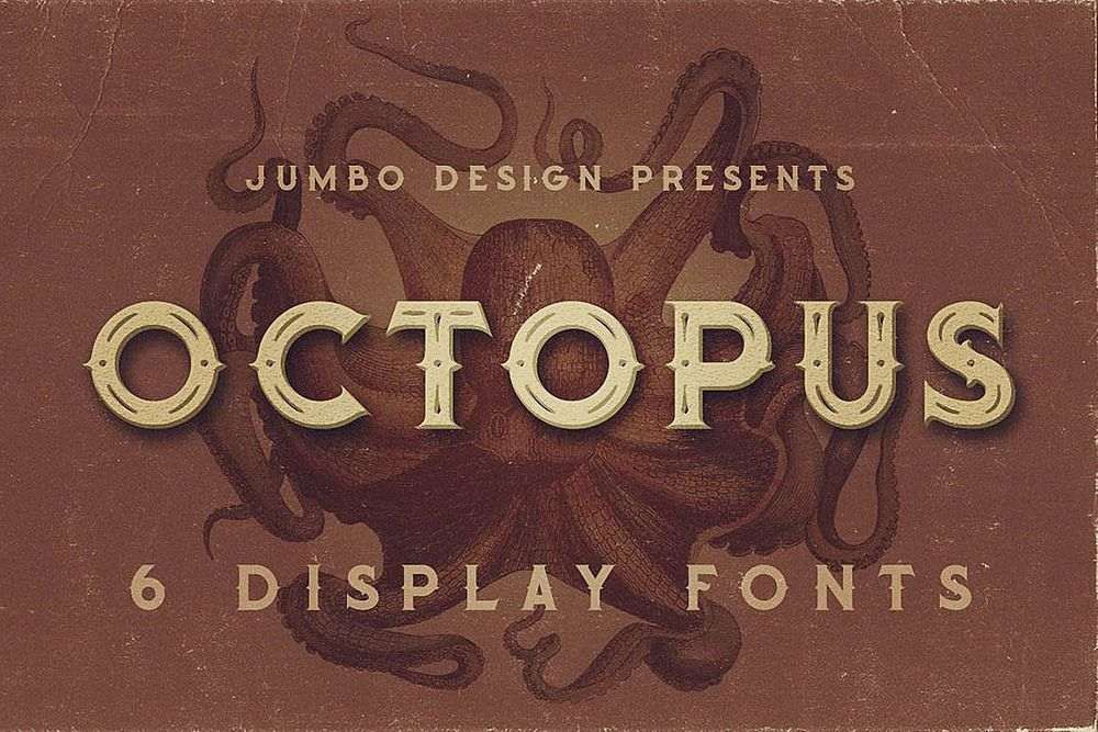 Six vitage display fonts