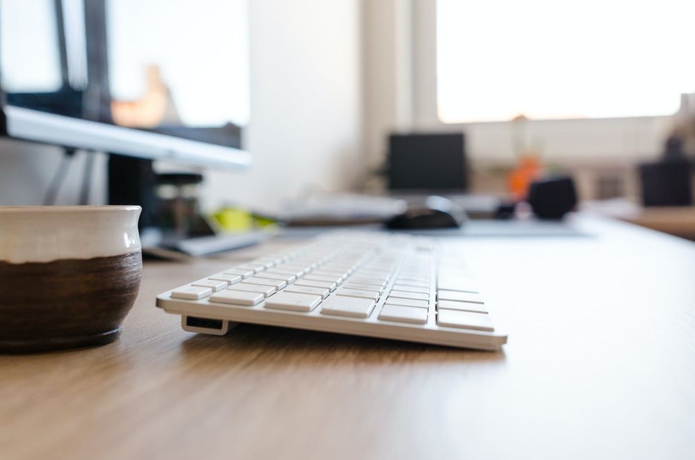 A keyboard on the table