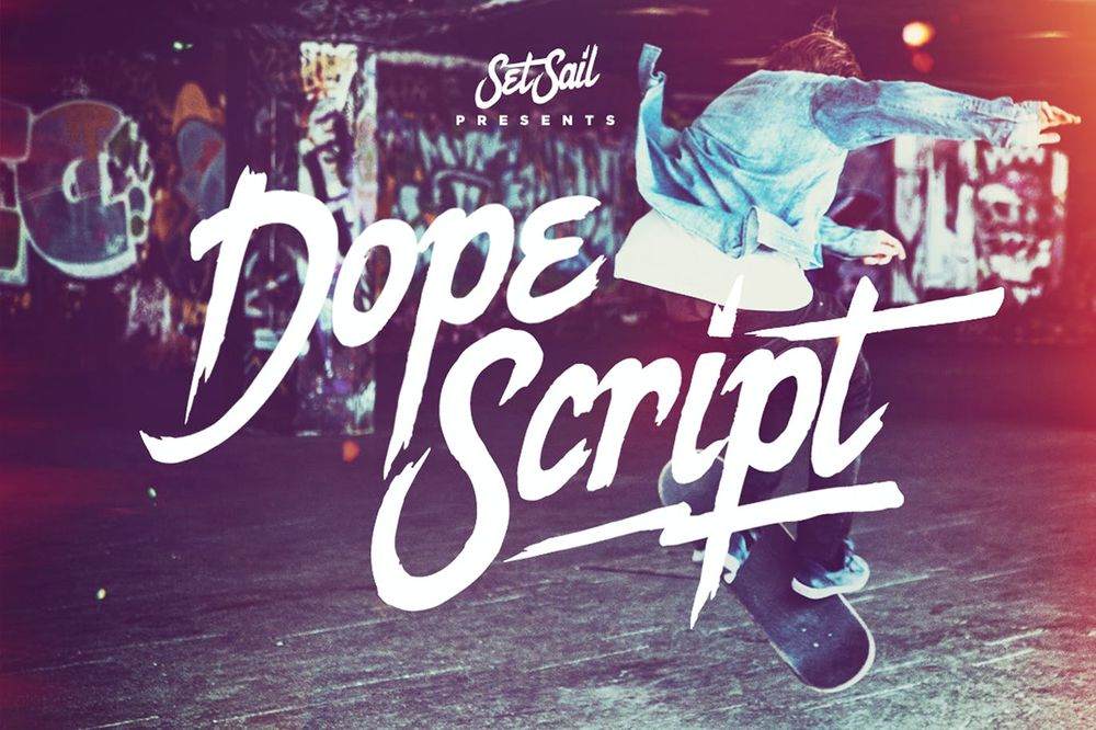 A retro street script font