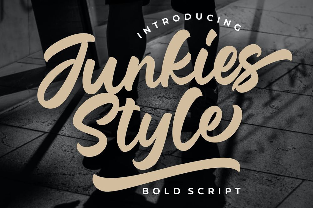 A bold style script font