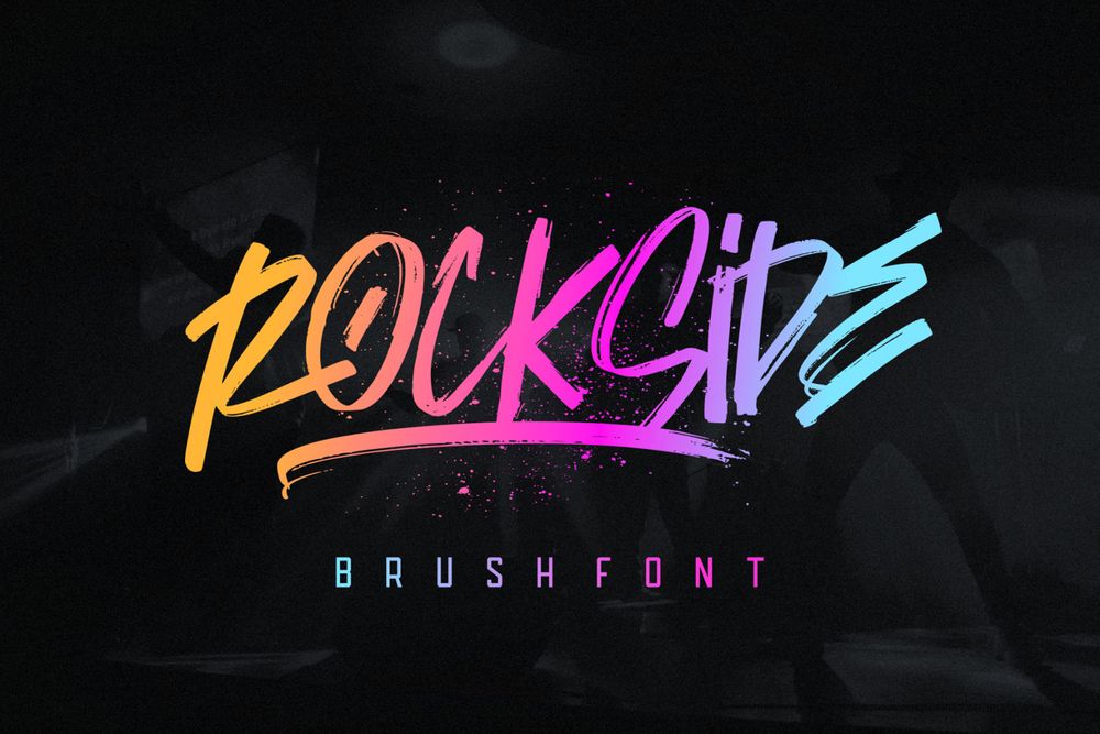 A gradient brush style font