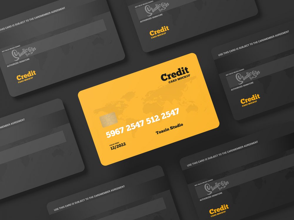 A free credit and gift cards mockup