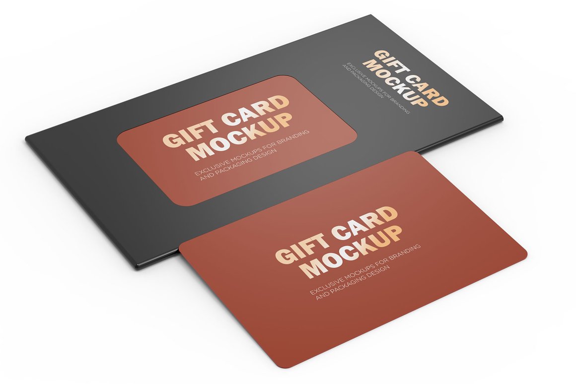A gift card in envelope mockup template