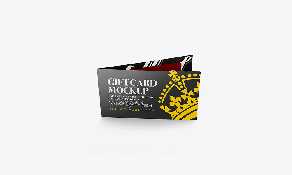 A closed gift card mockup