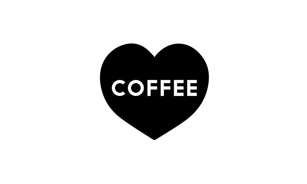 A free minimal coffee heart logo template