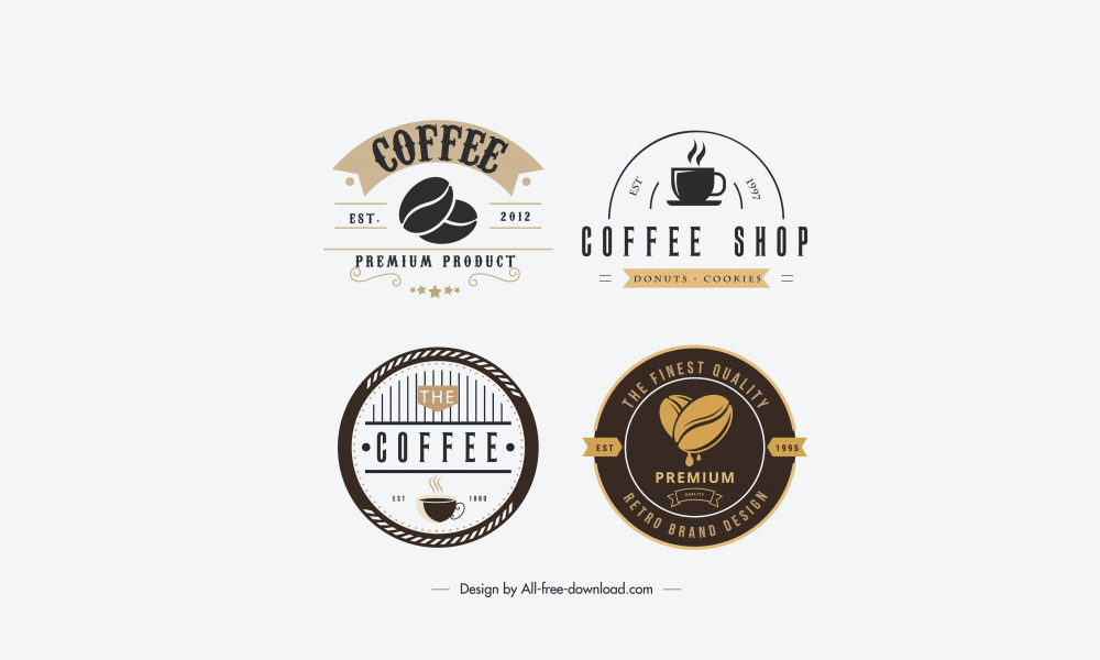 A free set of coffee shop logos