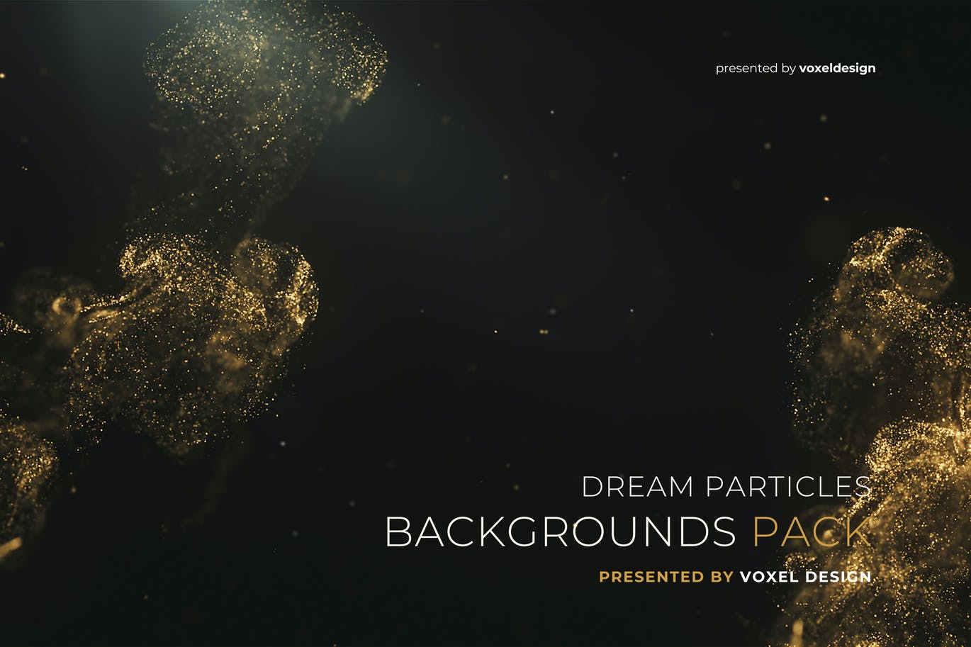Glitter and particle golden background pack