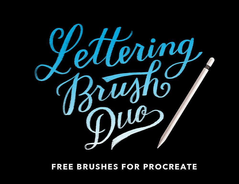 A free procreate lettering brush duo