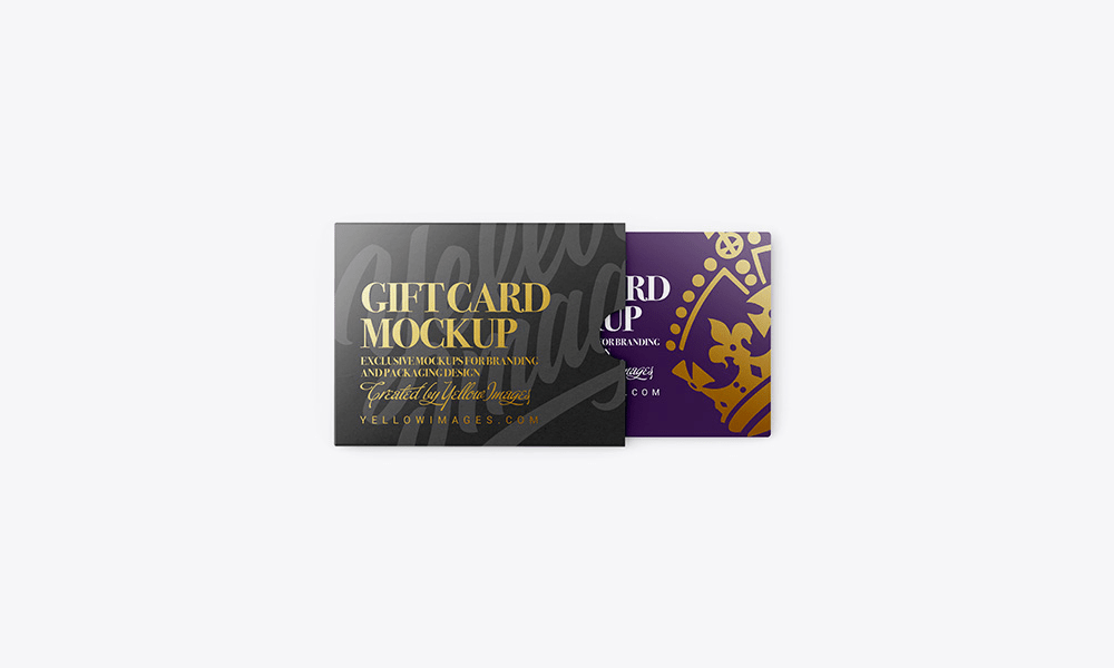 A gift card in carton cover mockup