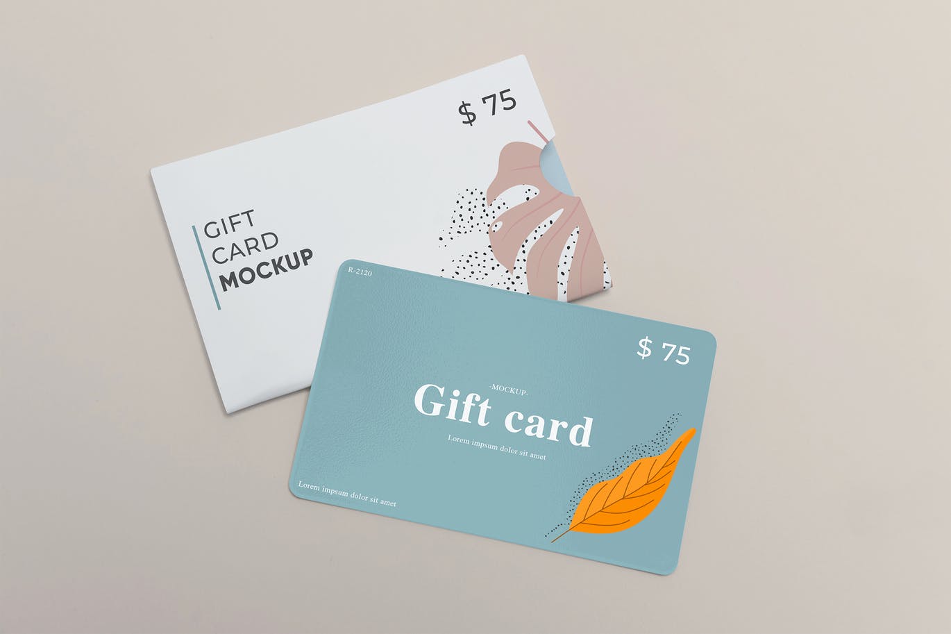 A clean gift card mockup template