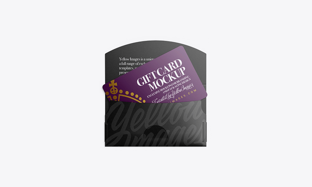 A gift card in envelope mockup