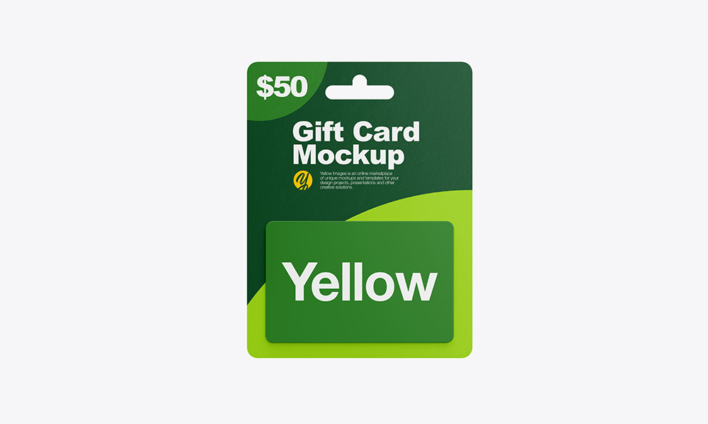 A green gift card mockup