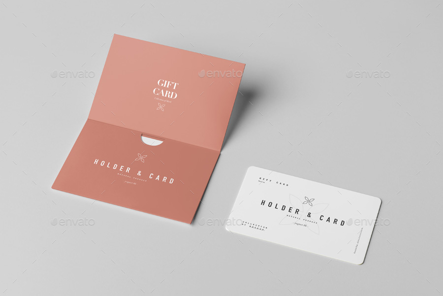 A holder and card mockup template