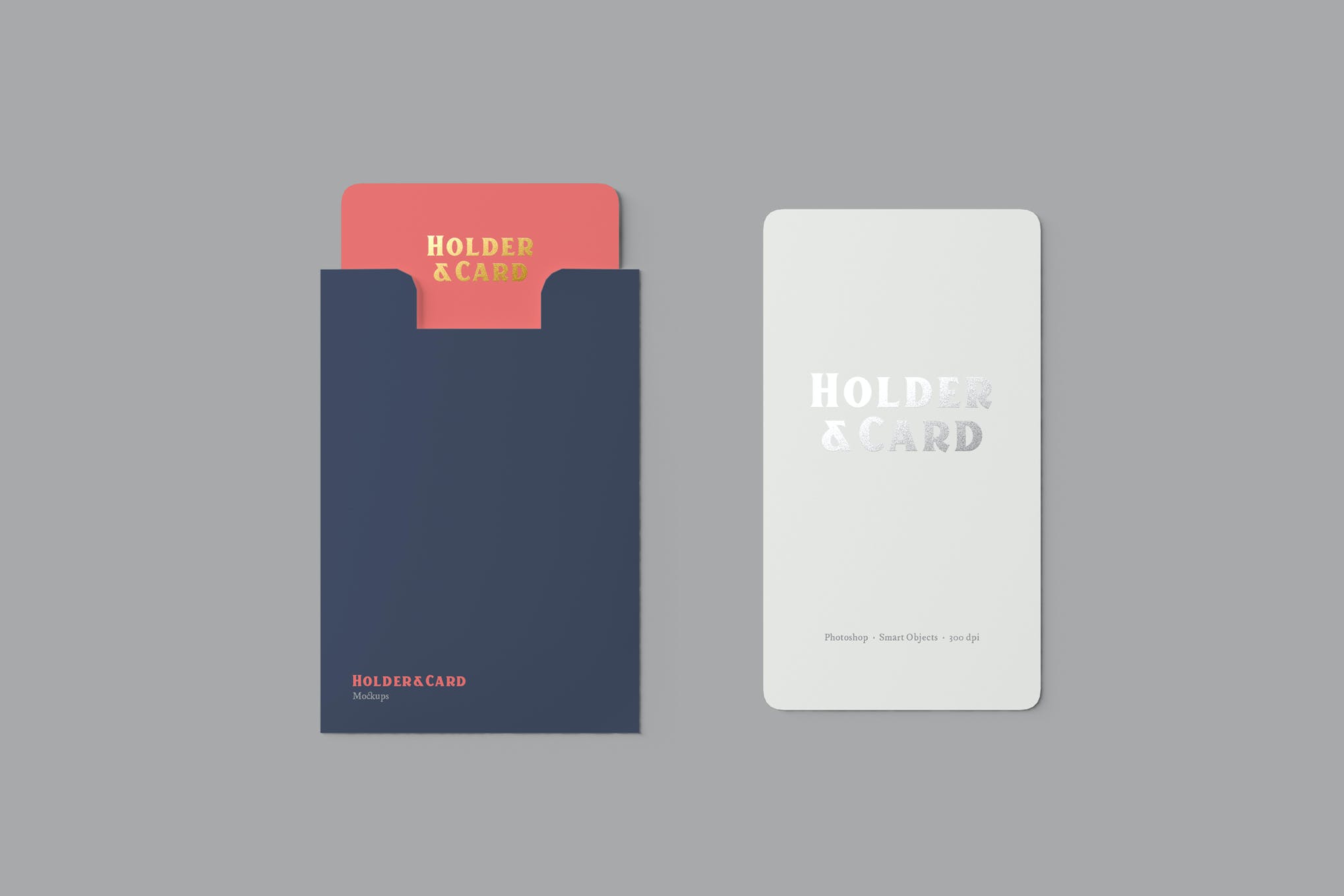 A holder and card mockup templates