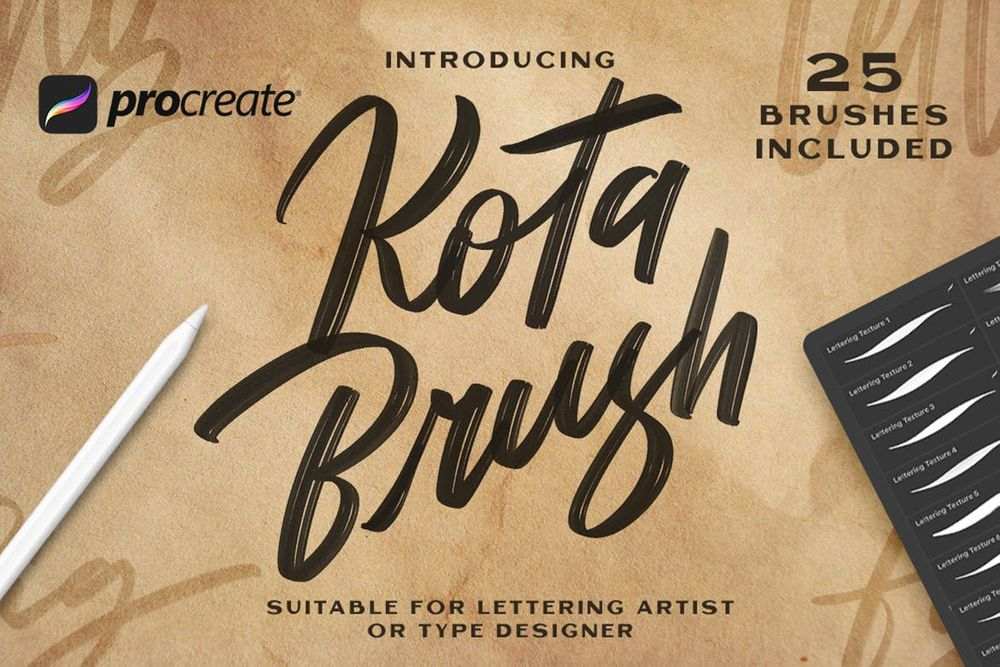 A set of procreate lettering brushes