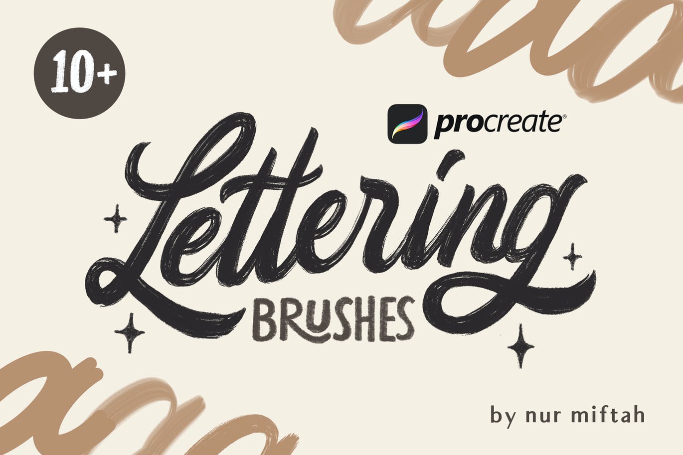A set of lettering brushes for procreate