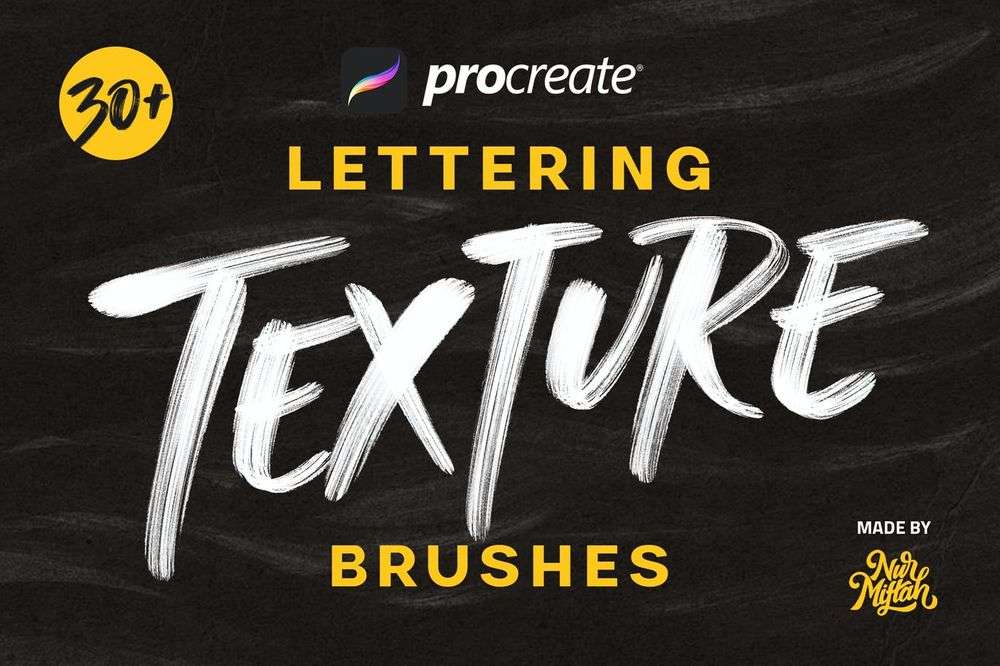 A procreate texture lettering brushes