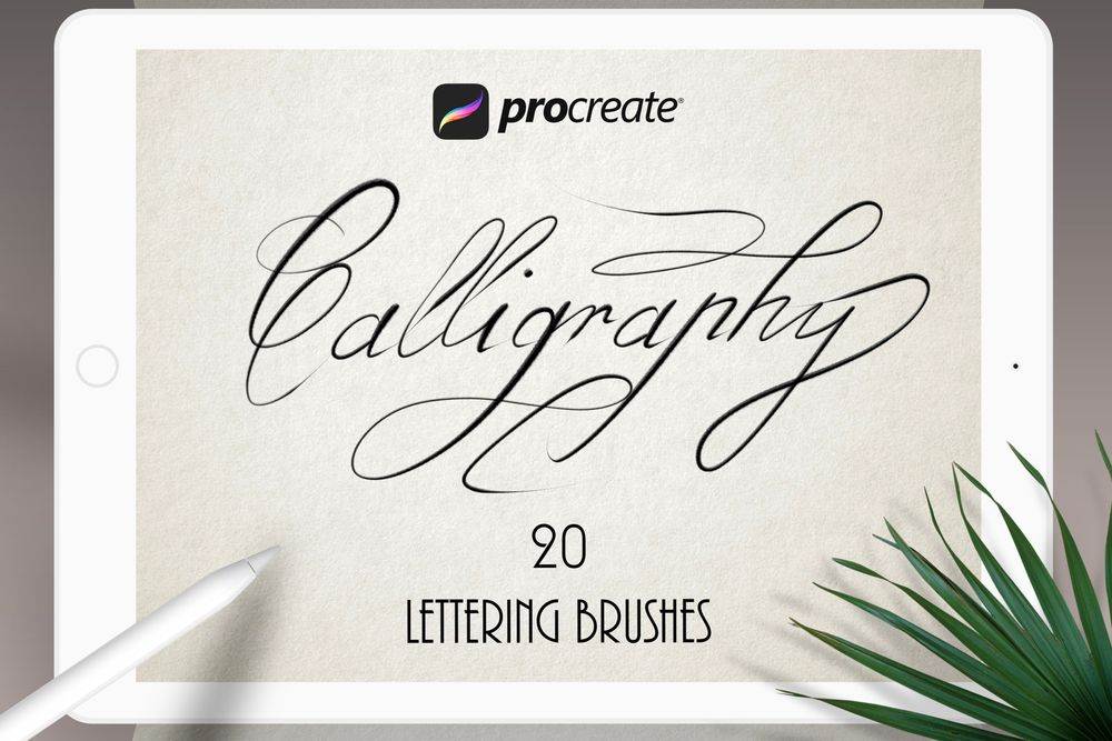A set of calligraphy procreate brushes