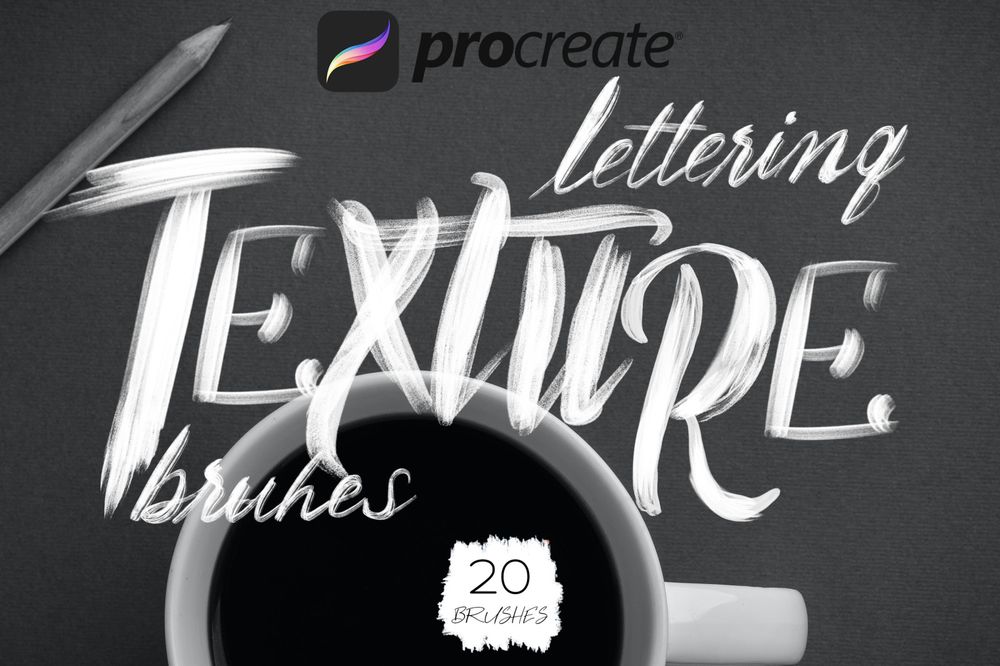 Procreate lettering texture brushes