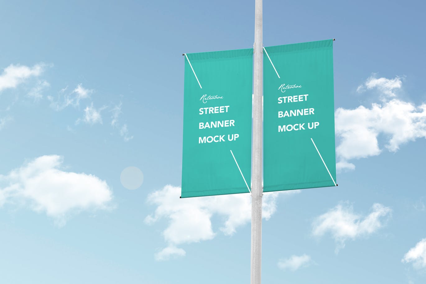 Urban banner on lamp mockup