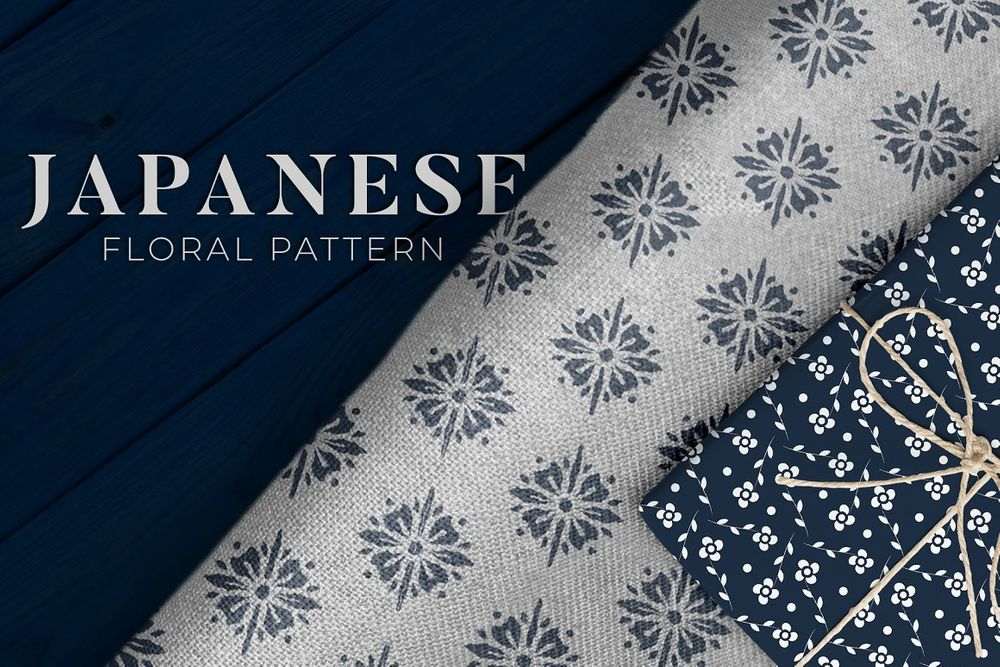 A hapanese floral pattern set