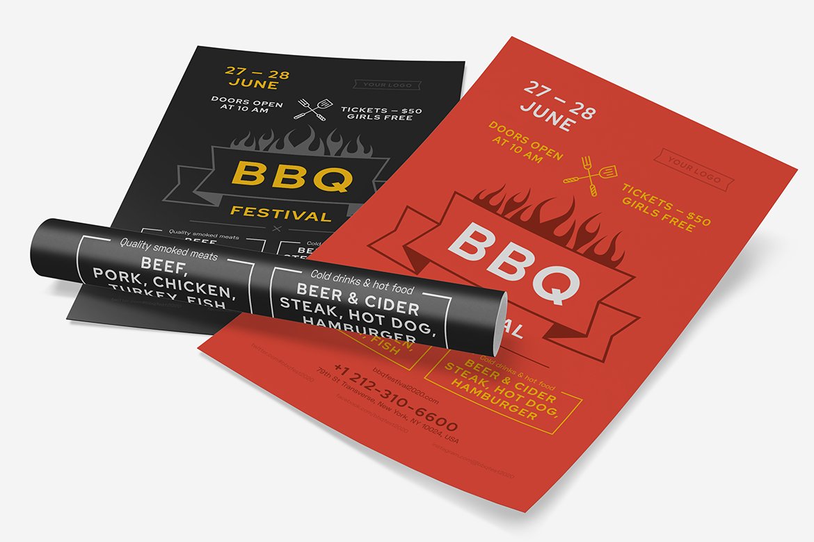 A poster template for bbq party