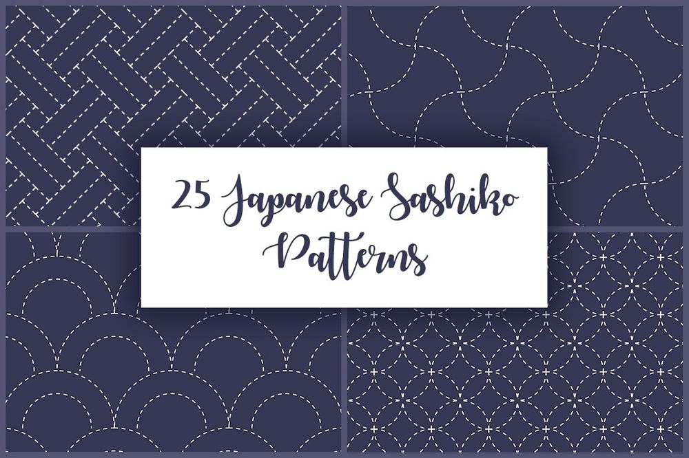 Japanese sashiko dotted patterns